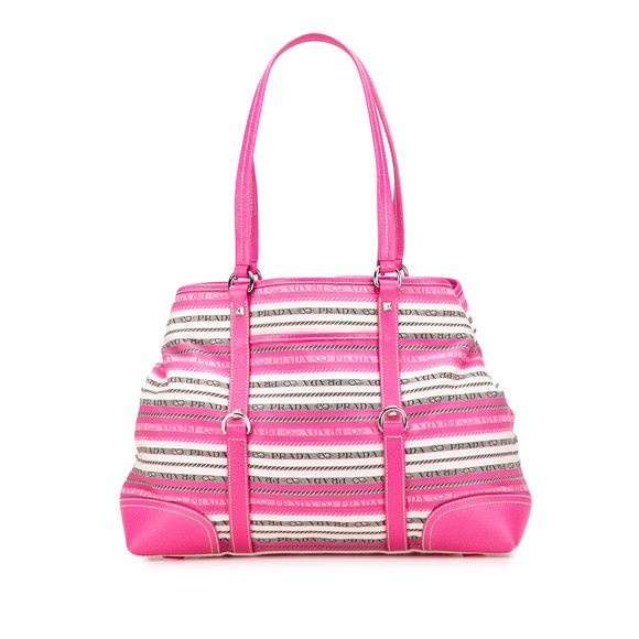 Pre-Loved Prada Striped Jacquard Tote - Picture 1 of 11